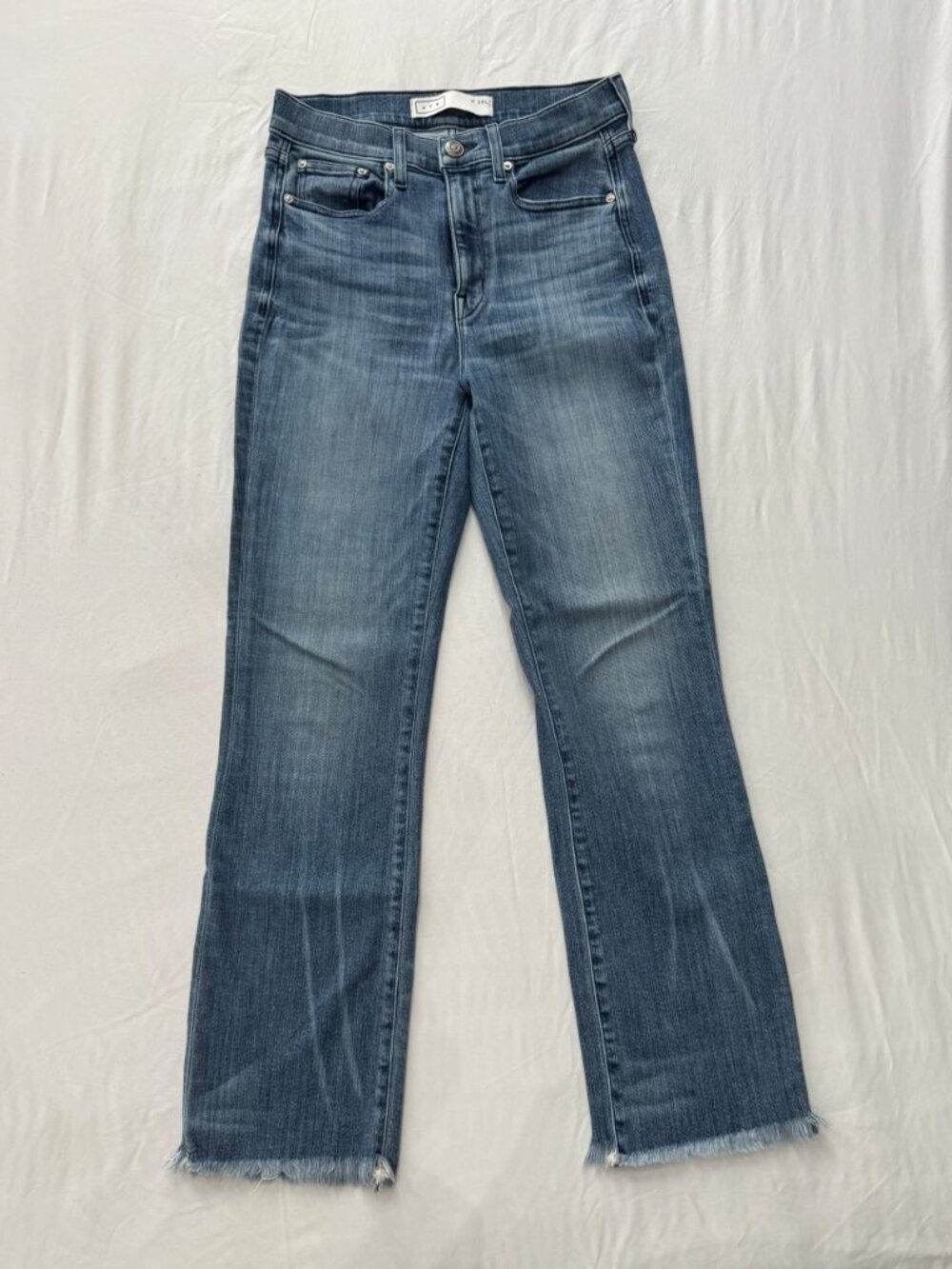 AYR The Bomb Pop Flare Jeans | Raw Hem | Medium Wash | Size W29L | Made in LA